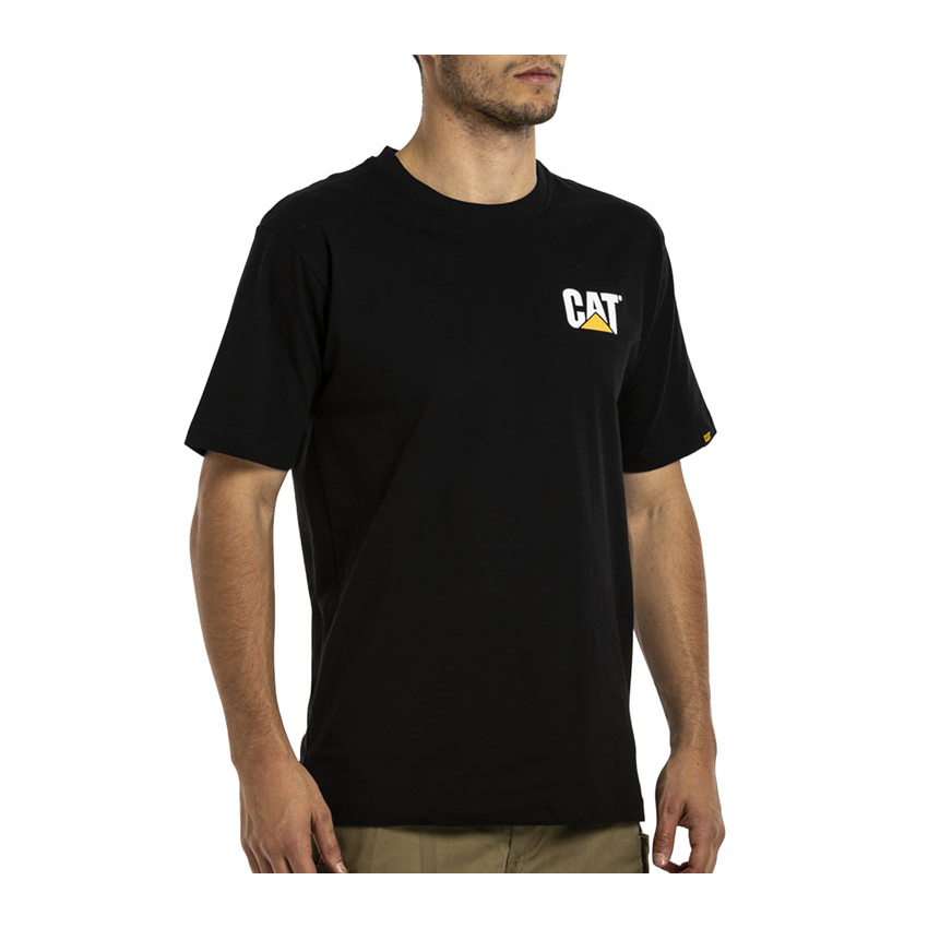 Men's Caterpillar Trademark T-Shirts Black Ireland WLYS46082